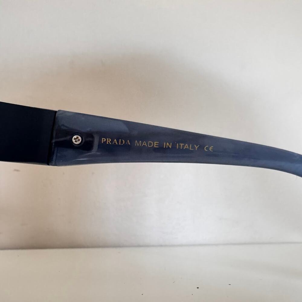 Prada Blue Marble Frame Chunky Sunglasses - Picture 5 of 7